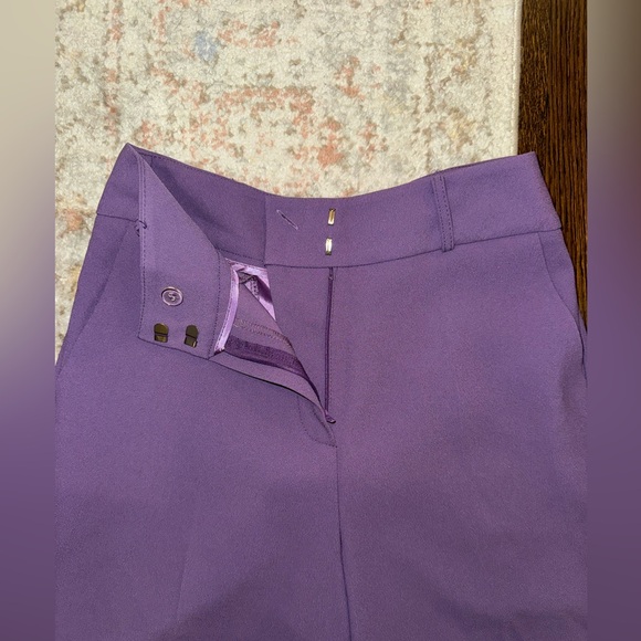 Purple Wide Leg Trousers - Picture 4 of 6